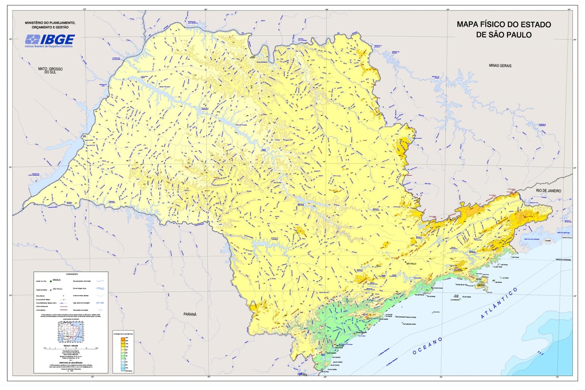 Карта Сан-Паулу облегчение