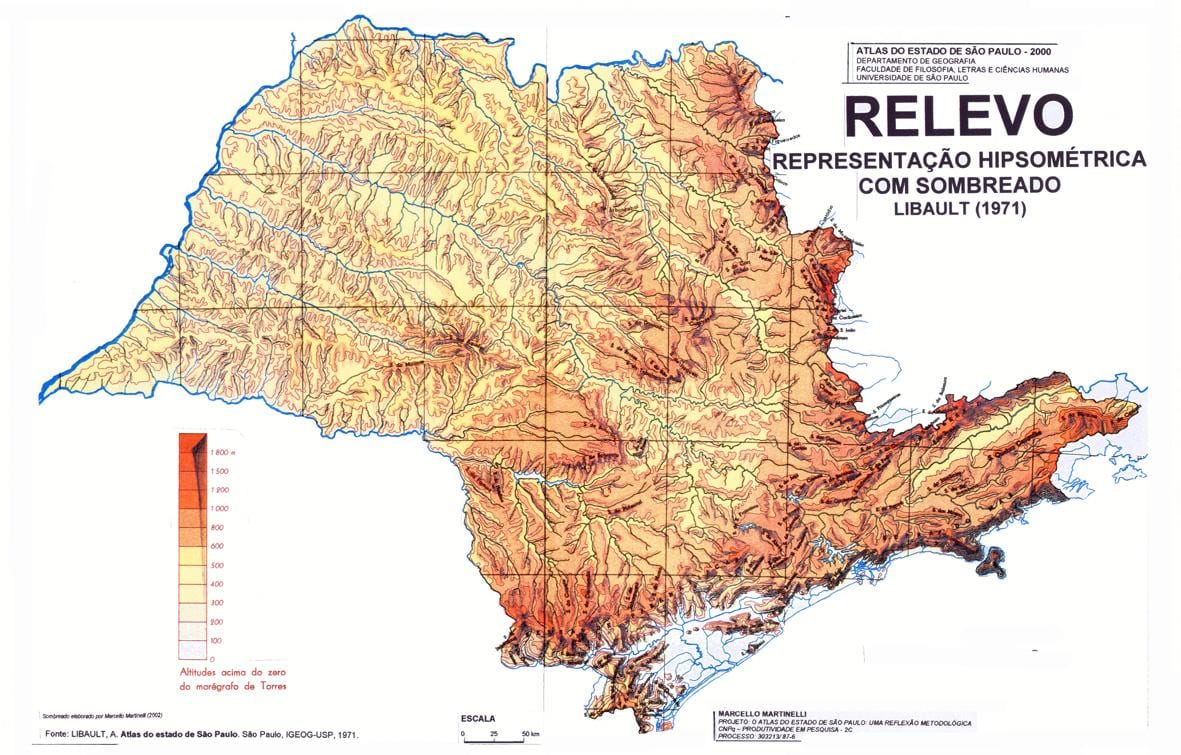Карта топографическая Сан-Паулу