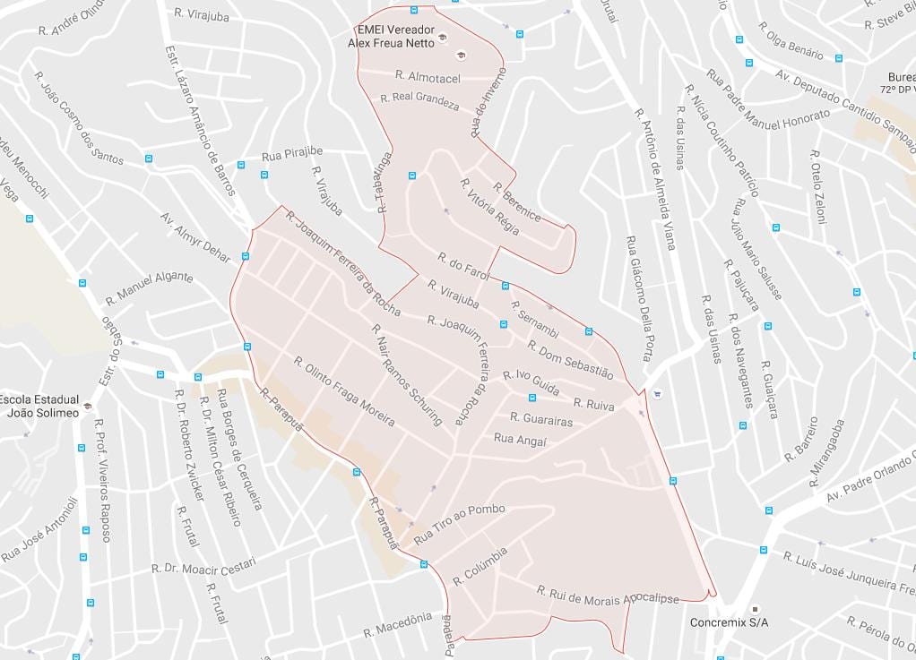 Карта Сан-Паулу Brasilândia