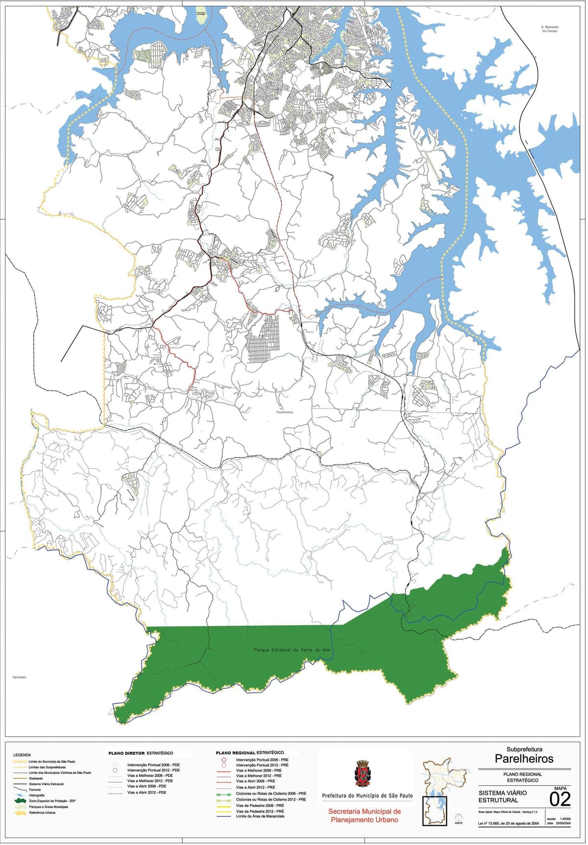 Карта Parelheiros Сан - Паулу- дорог