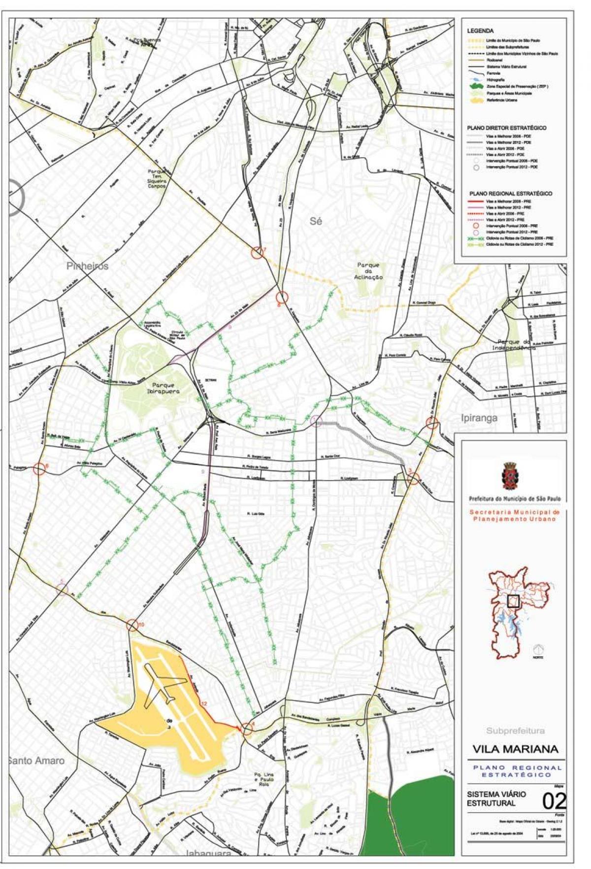 Карта Вила-Мариана Сан - Паулу- дорог