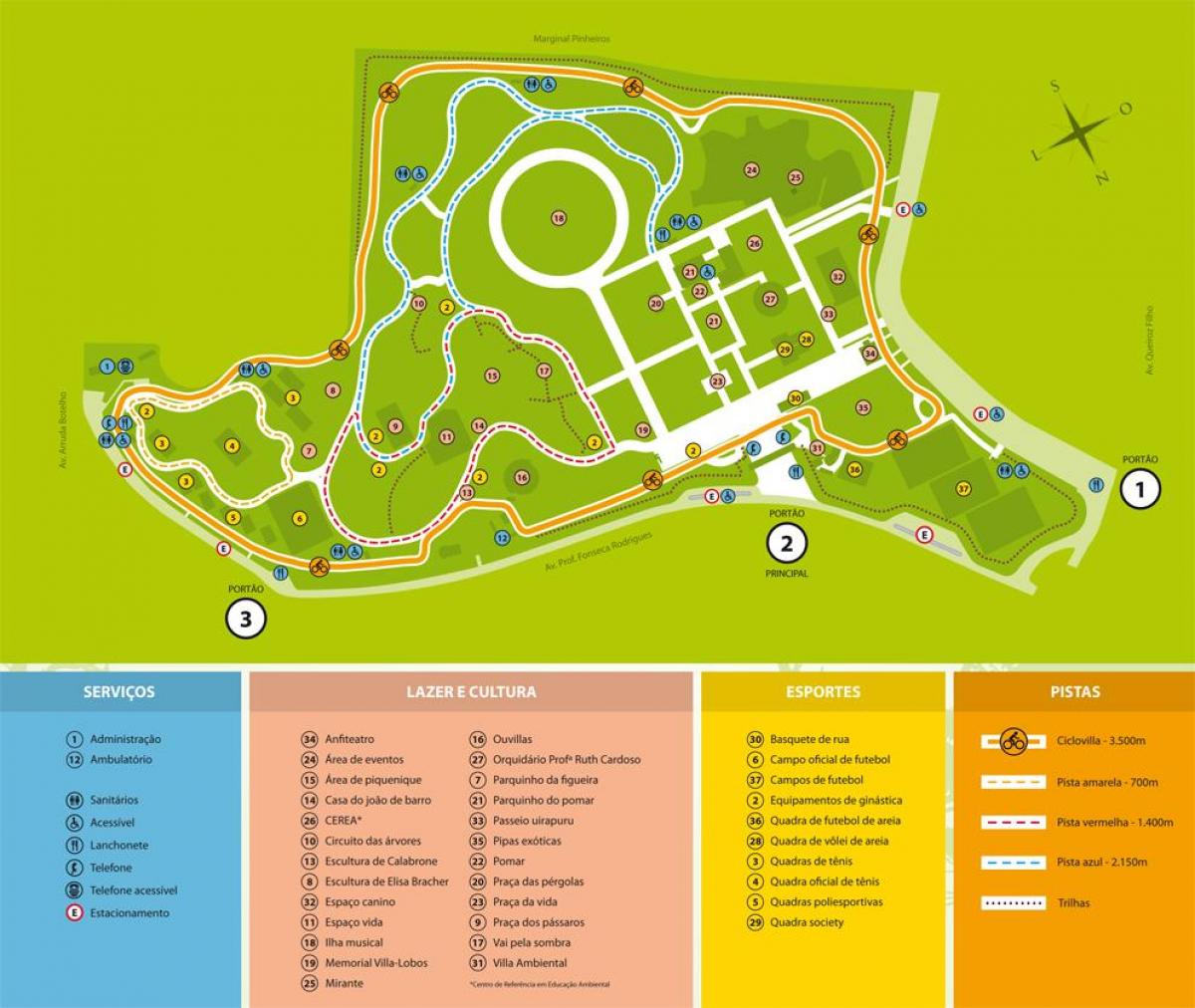 Карту Вилла-Лобос парк