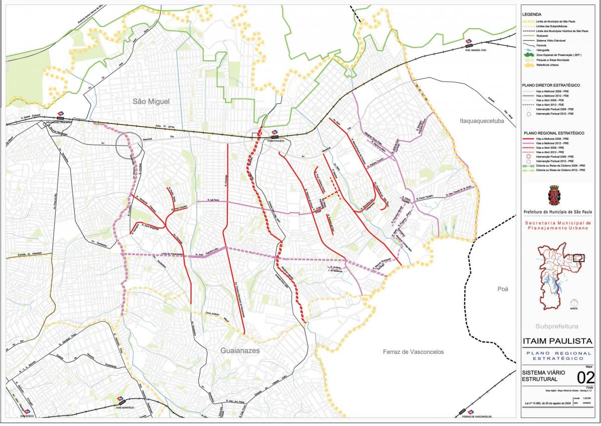 Карта Итайн Паулисте - Curuçá Вила-Сан - Паулу- дорог