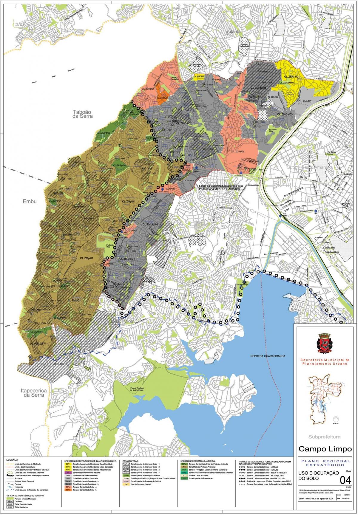 Карта Кампу-Лимпу-Сан-Паулу - захват земли