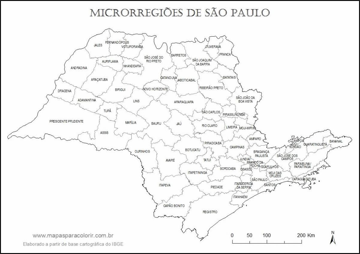Карта Сан-Паулу Дева - микро-регионов