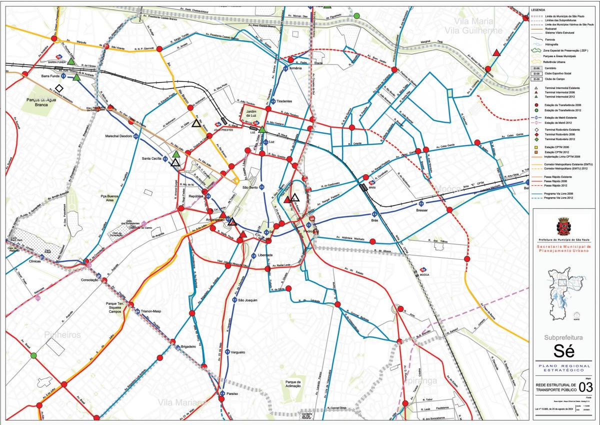 Карта се Сан - Паулу- общественный транспорт