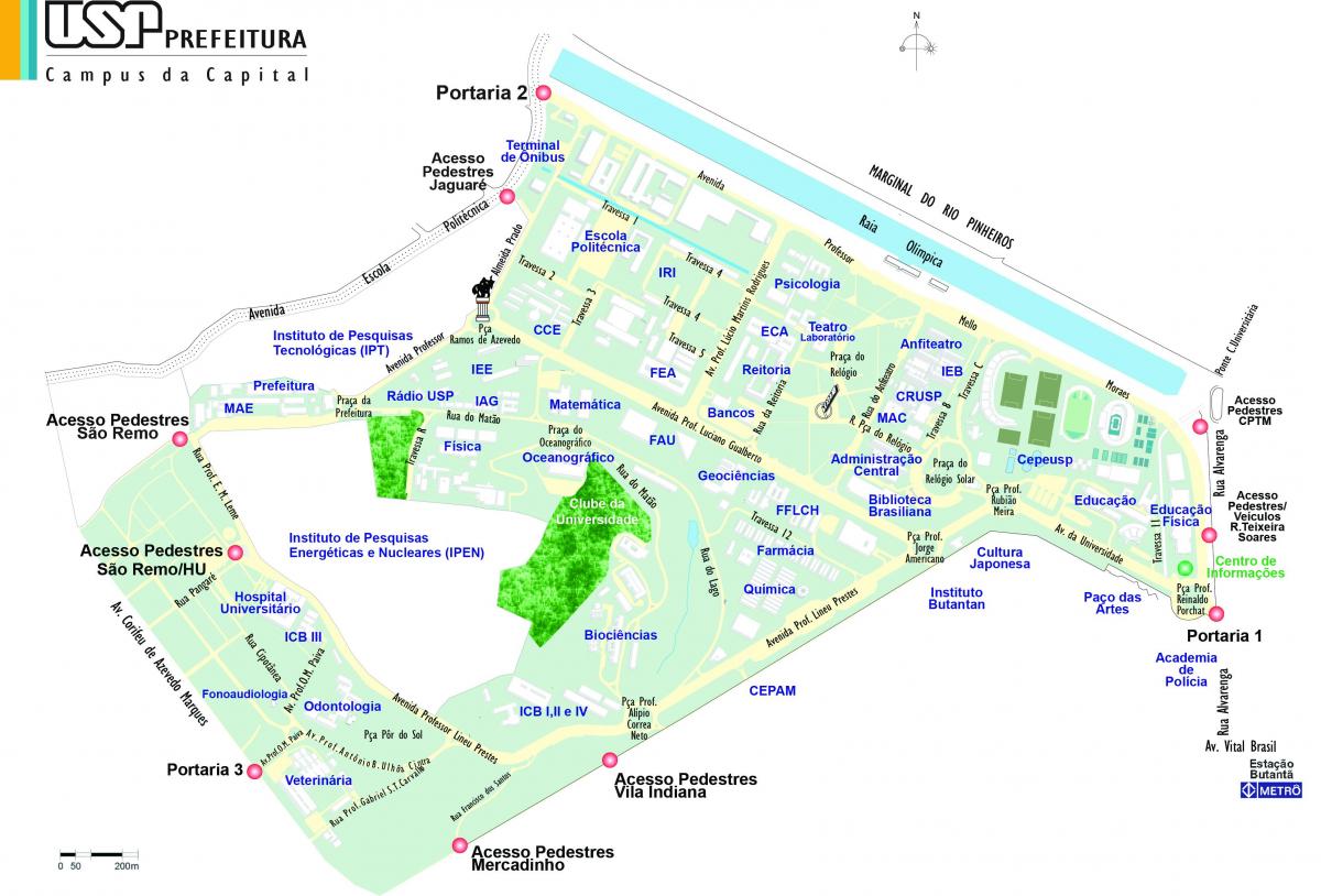 Карта университета Сан-Паулу - УСП