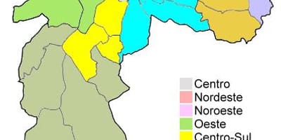 Карта административных районов в Сан-Паулу