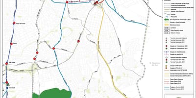 Карта Ипиранга-Сан-Паулу - общественный транспорт