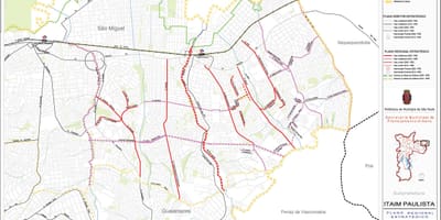 Карта Итайн Паулисте - Curuçá Вила-Сан - Паулу- дорог