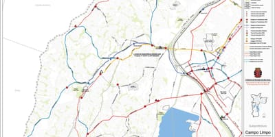 Карта Кампу-Лимпу-Сан-Паулу - общественный транспорт