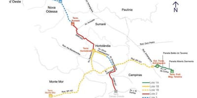 Карта коредоре метрополитано Нороэсте