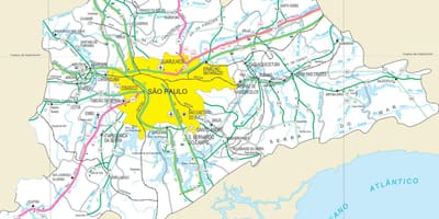 Карта автомобильных дорог окраине Сан-Паулу