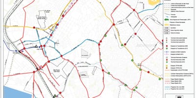 Карта Санту-Амару Сан-Пауло - общественный транспорт