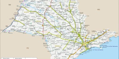 Карта штата Сан-Паулу шоссе