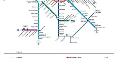 Карта Сан-Паулу CPTM транспорта