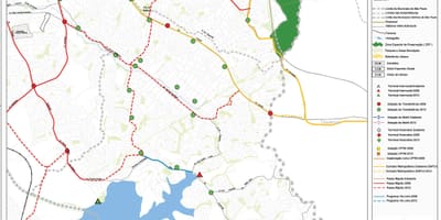 Карта Сидаде Адемаре Сан-Паулу - общественный транспорт