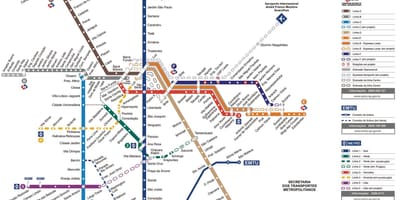 Карта столичный транспорт Сан-Паулу