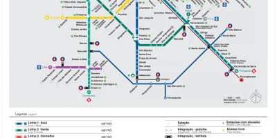 Карта транспорта Сан - Паулу- EMTU/СП - метро - CPTM