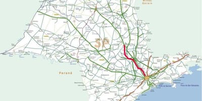 Карта шоссе Бандейрантис - СП 348