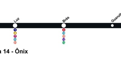 Карта Сан-Паулу CPTM - линия 14 - Оникс