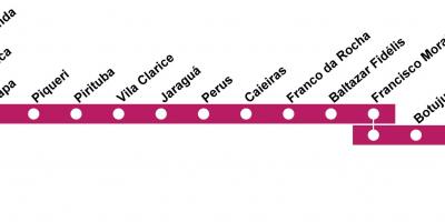 Карта Сан-Паулу CPTM - линия 7 - рубиновый