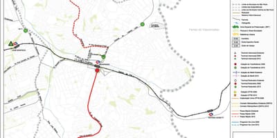 Карта Guaianases Сан - Паулу- общественный транспорт